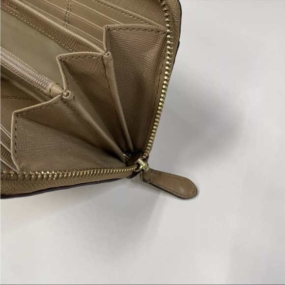 Coach Womens Wallet Zip Around Accordion Solid Beige Leather #0943 - Picture 10 of 15